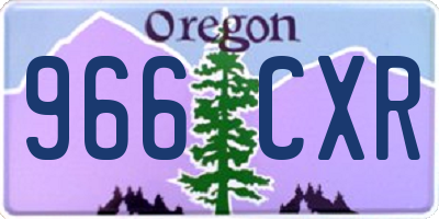 OR license plate 966CXR
