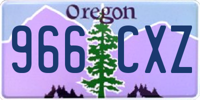 OR license plate 966CXZ