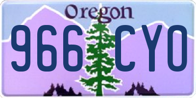 OR license plate 966CYO