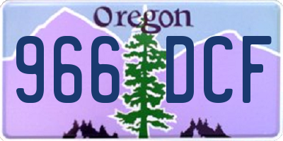 OR license plate 966DCF
