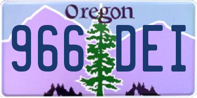 OR license plate 966DEI