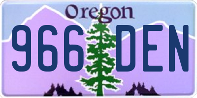 OR license plate 966DEN