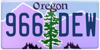 OR license plate 966DEW