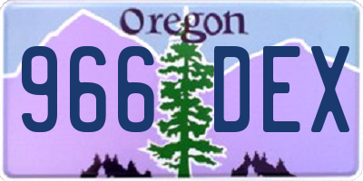 OR license plate 966DEX