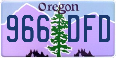 OR license plate 966DFD