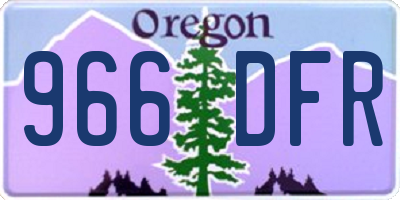 OR license plate 966DFR