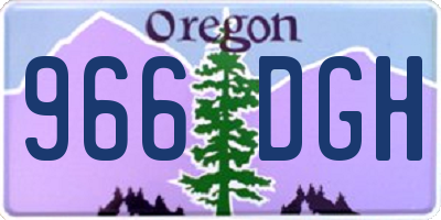 OR license plate 966DGH