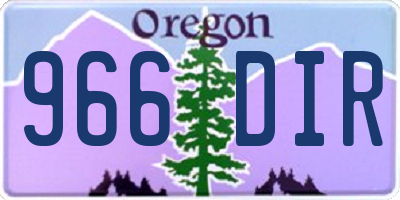 OR license plate 966DIR