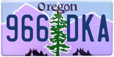 OR license plate 966DKA