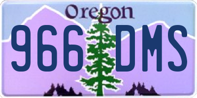 OR license plate 966DMS