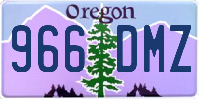 OR license plate 966DMZ