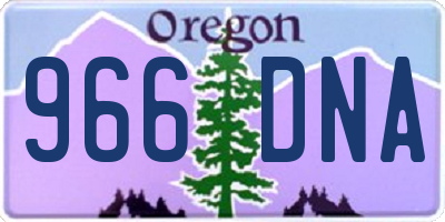 OR license plate 966DNA