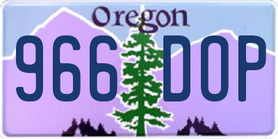 OR license plate 966DOP