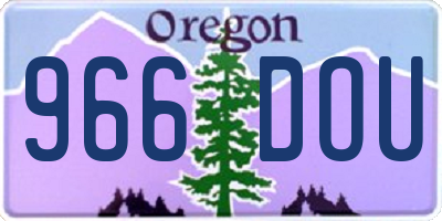 OR license plate 966DOU
