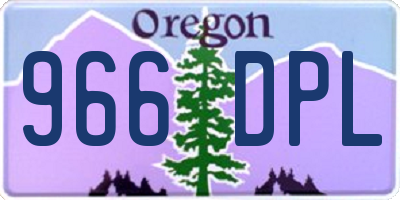 OR license plate 966DPL
