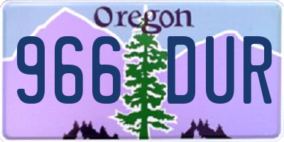 OR license plate 966DUR