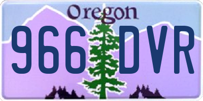 OR license plate 966DVR