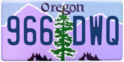 OR license plate 966DWQ