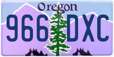 OR license plate 966DXC