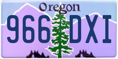 OR license plate 966DXI