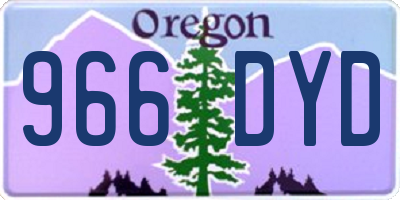 OR license plate 966DYD