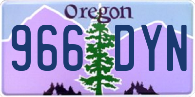 OR license plate 966DYN