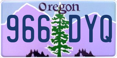 OR license plate 966DYQ