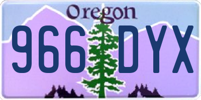 OR license plate 966DYX
