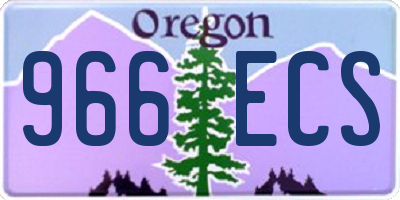 OR license plate 966ECS
