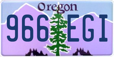 OR license plate 966EGI