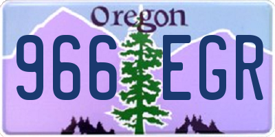 OR license plate 966EGR