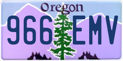 OR license plate 966EMV
