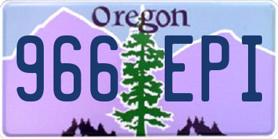 OR license plate 966EPI