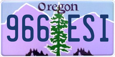 OR license plate 966ESI
