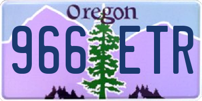 OR license plate 966ETR