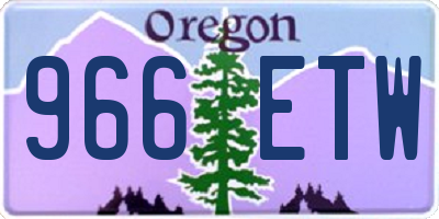 OR license plate 966ETW