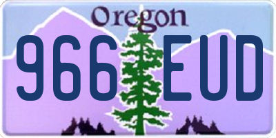 OR license plate 966EUD