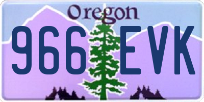 OR license plate 966EVK