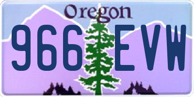 OR license plate 966EVW