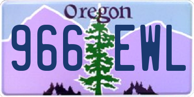 OR license plate 966EWL