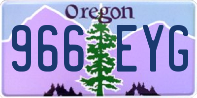 OR license plate 966EYG