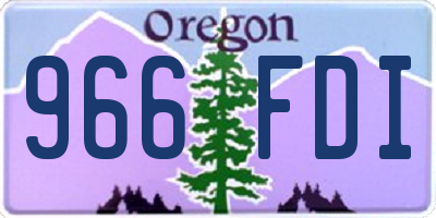 OR license plate 966FDI