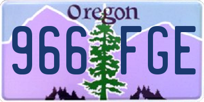 OR license plate 966FGE