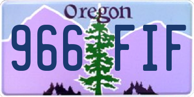 OR license plate 966FIF