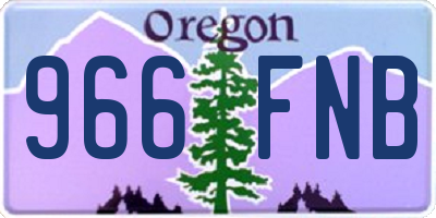 OR license plate 966FNB