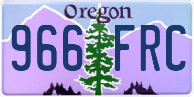 OR license plate 966FRC