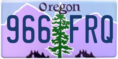 OR license plate 966FRQ