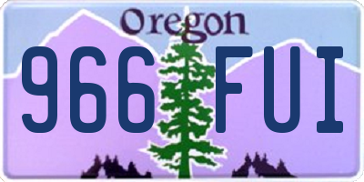 OR license plate 966FUI