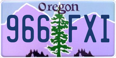 OR license plate 966FXI
