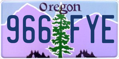 OR license plate 966FYE